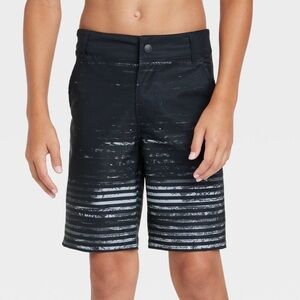 Art Class Boys' Striped Hybrid Swim Trunks - Black